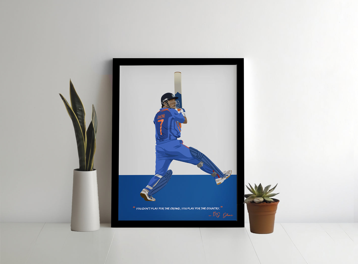 MS Dhoni Framed Poster