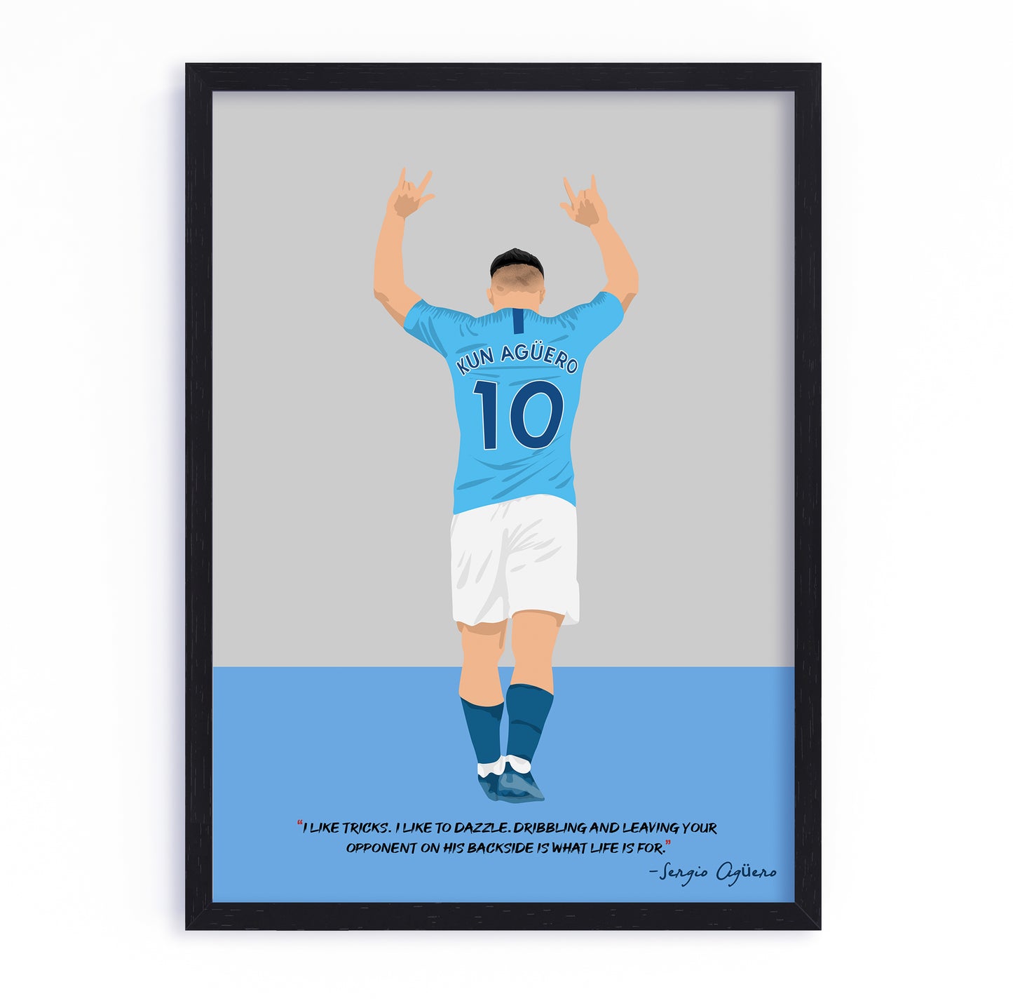 Sergio Aguero Manchester City Framed Poster