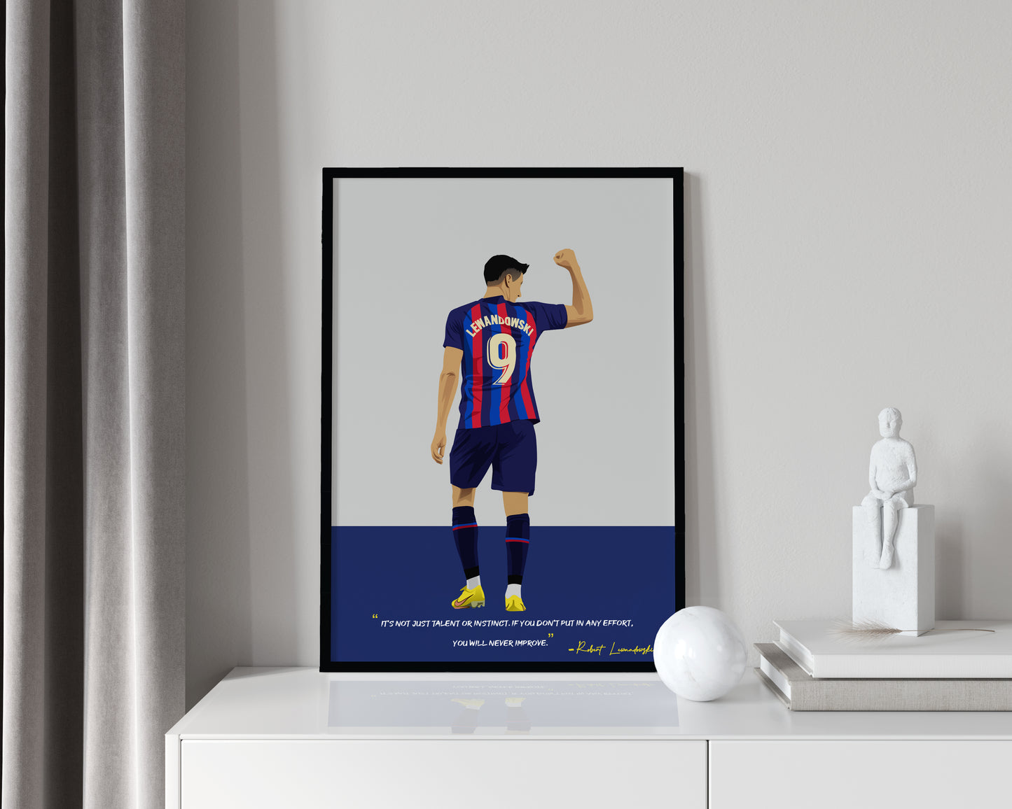 Robert Lewandowski Barcelona Framed Poster