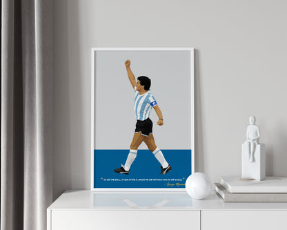 Diego Maradona Argentina Framed Poster - International Football