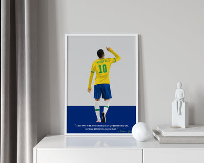 Neymar Brazil Framed Poster - International Football