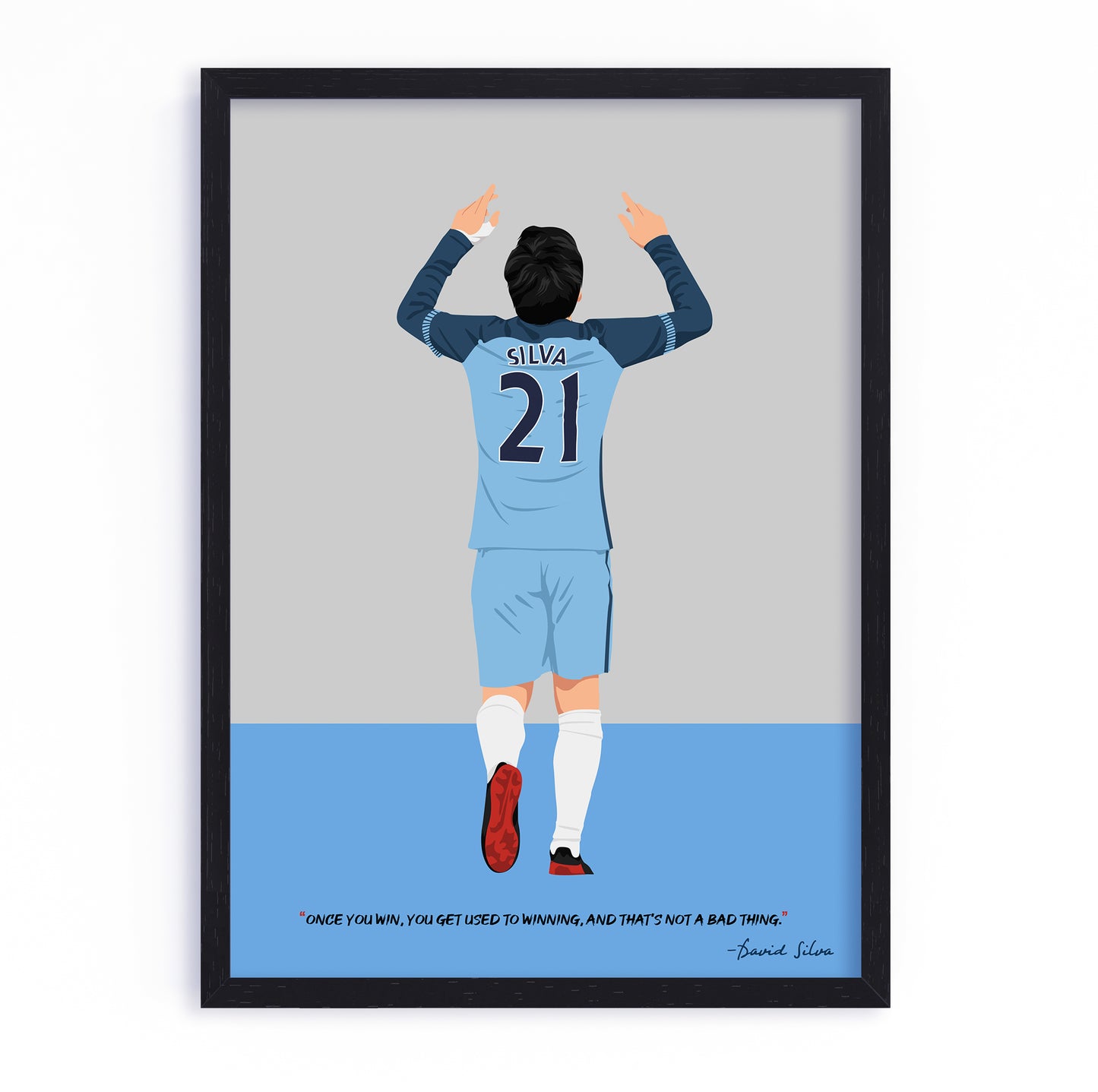 David Silva Manchester City Framed Poster