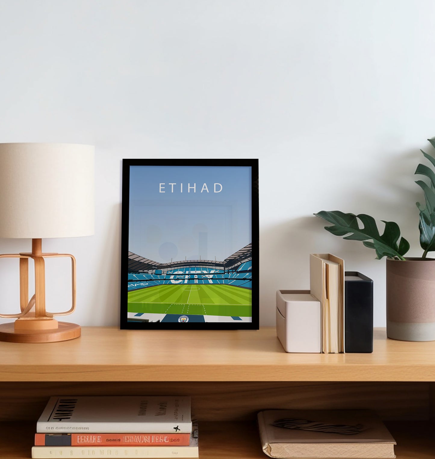 Etihad Stadium Man City Framed Poster