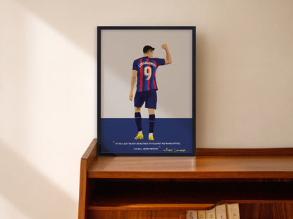 Robert Lewandowski Barcelona Framed Poster