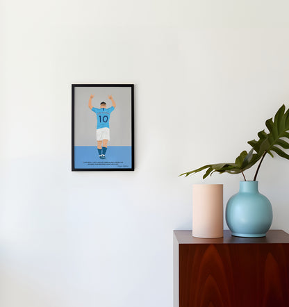 Sergio Aguero Manchester City Framed Poster