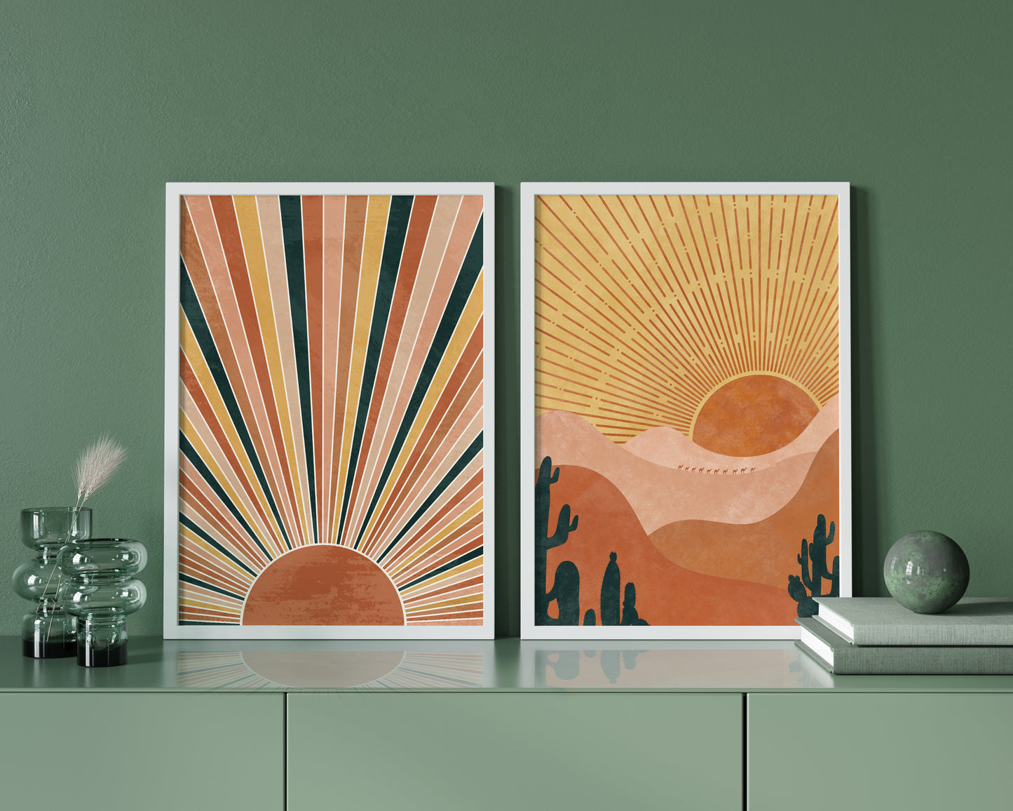 Set of 2 Minimal Sun Landscape