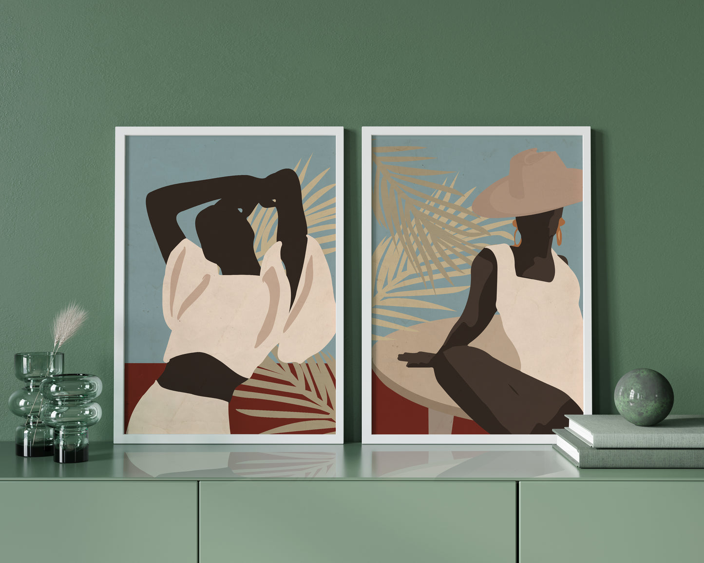 Set of 2 Abstract Feminist - Empowered Women Art