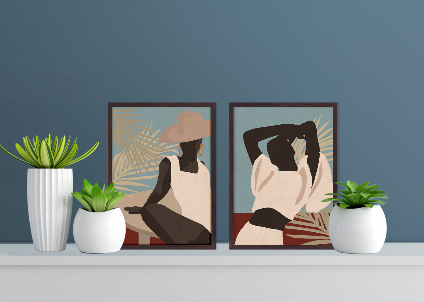 Set of 2 Abstract Feminist - Empowered Women Art