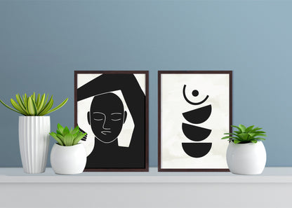 Set of 2 Abstract Women - Geometric Minimalism