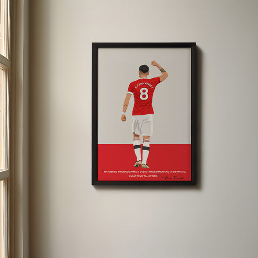 Bruno Fernandes Manchester United Framed Poster Art