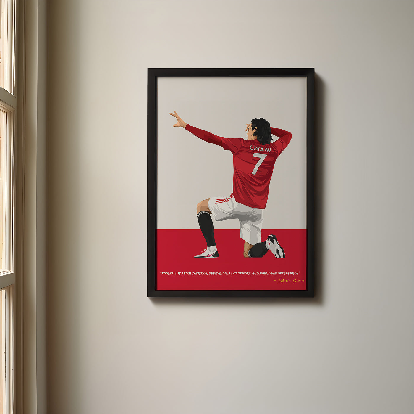 Edinson Cavani Manchester United Framed Poster