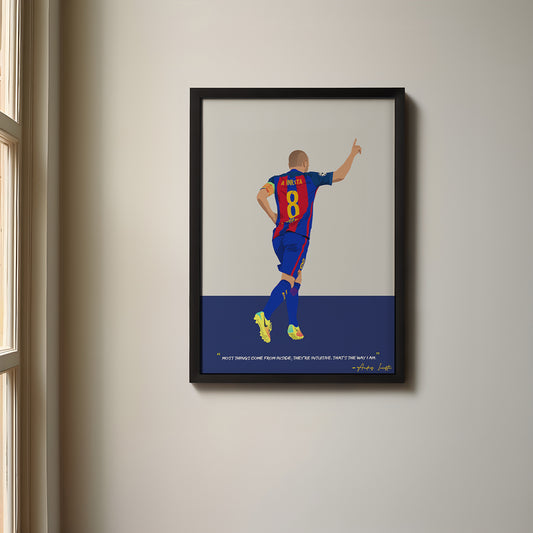 Andres Iniesta Barcelona Framed Poster