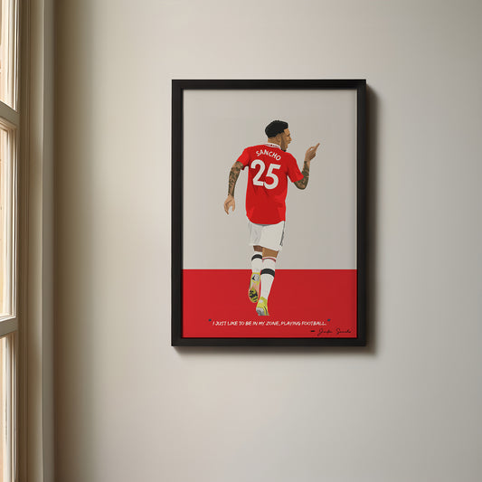 Jadon Sancho Manchester United Framed Poster