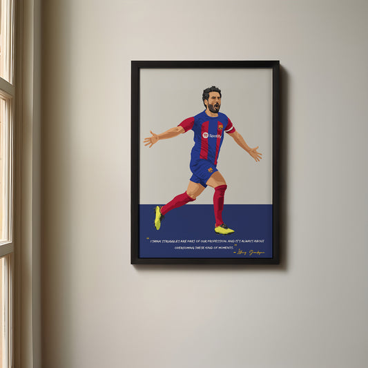 Ilkay Gundogan Barcelona Framed Poster