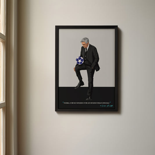 Carlo Ancelotti Real Madrid Framed Poster