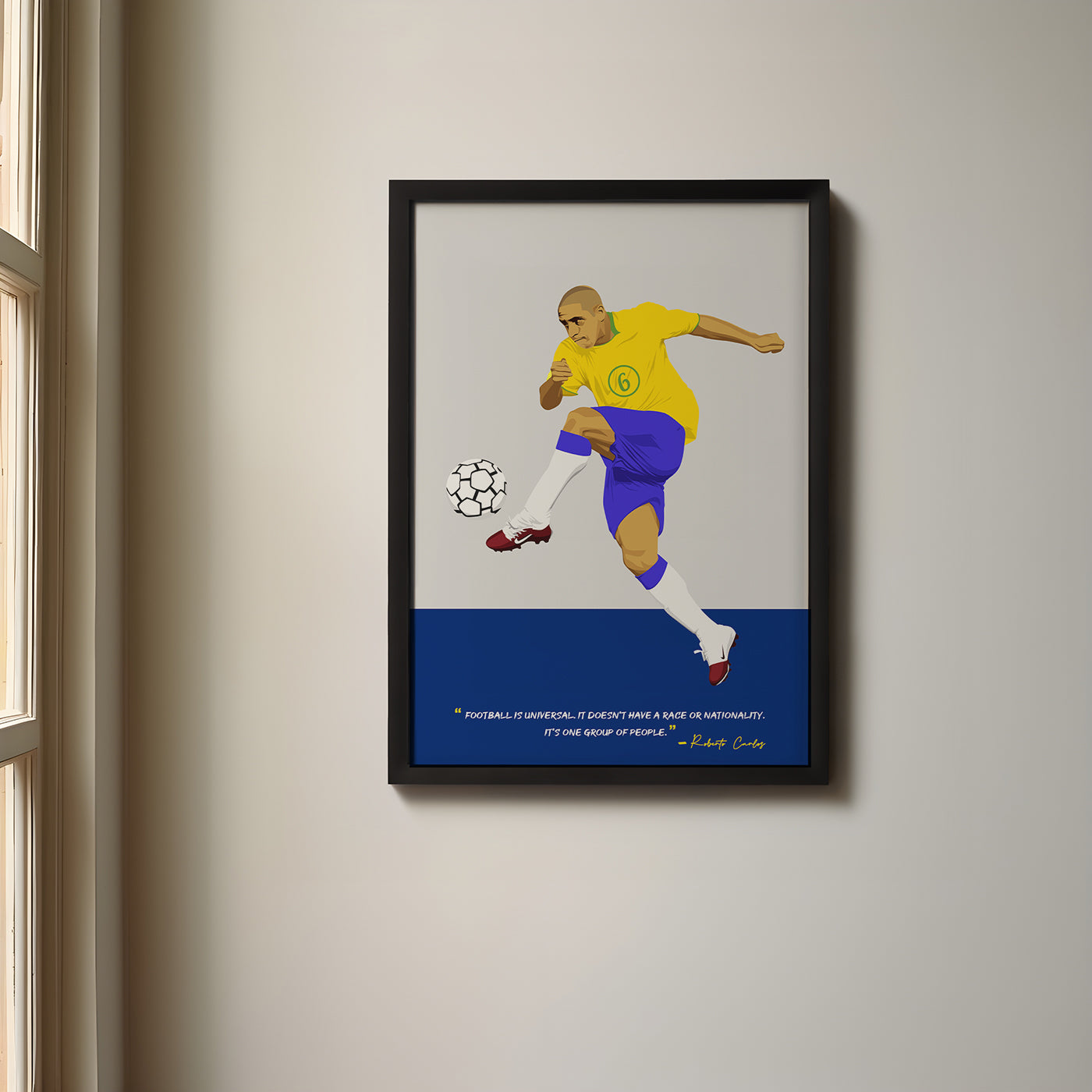 Roberto Carlos Brazil Framed Poster - International Football