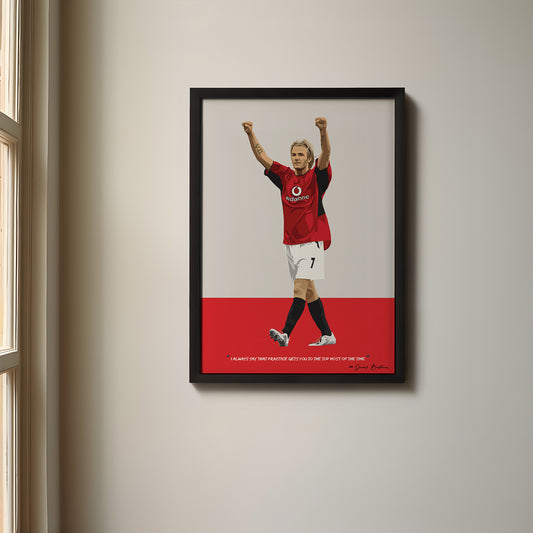 David Beckham Manchester United Framed Poster