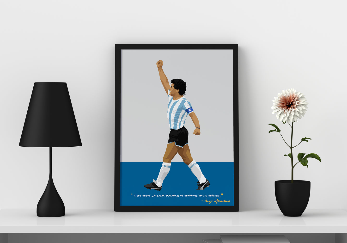 Diego Maradona Argentina Framed Poster - International Football