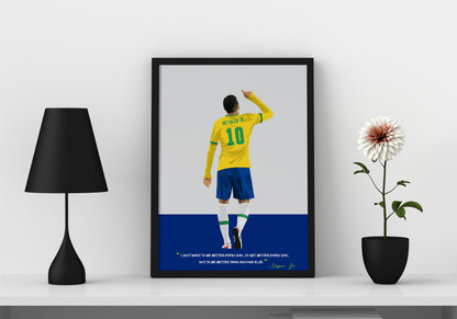 Neymar Brazil Framed Poster - International Football