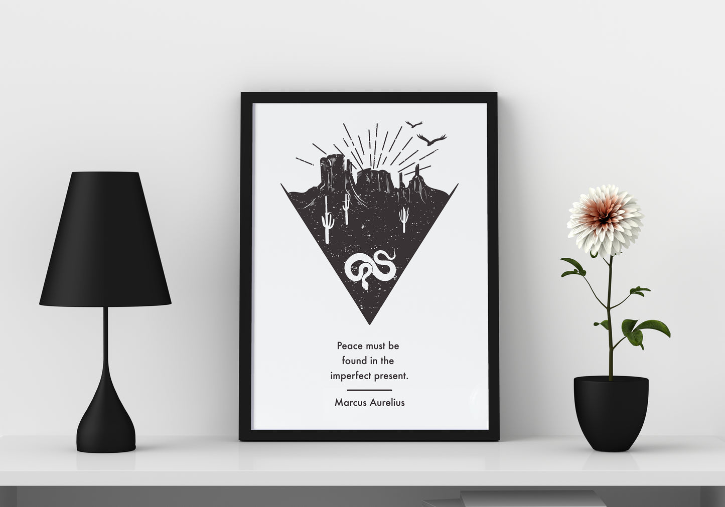 Stoicism Illustrations Art - Marcus Aurelius Quote - Peace