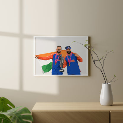 Virat Kohli and Rohit Sharma - Retirement Tribute Art