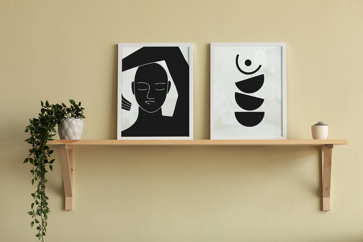 Set of 2 Abstract Women - Geometric Minimalism