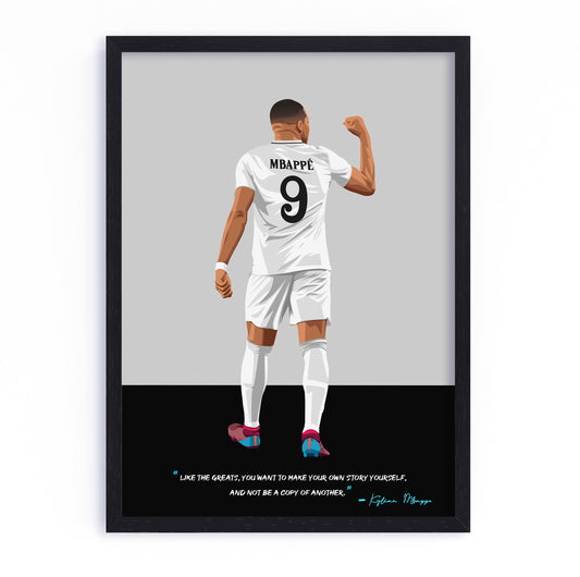 Kylian Mbappe Real Madrid Framed Poster