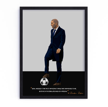 Zinedine Zidane Manager Real Madrid Framed Poster