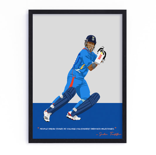 Sachin Tendulkar Framed Poster