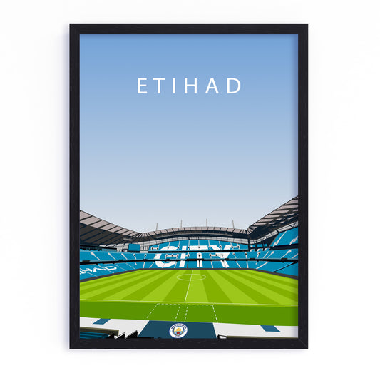 Etihad Stadium Man City Framed Poster