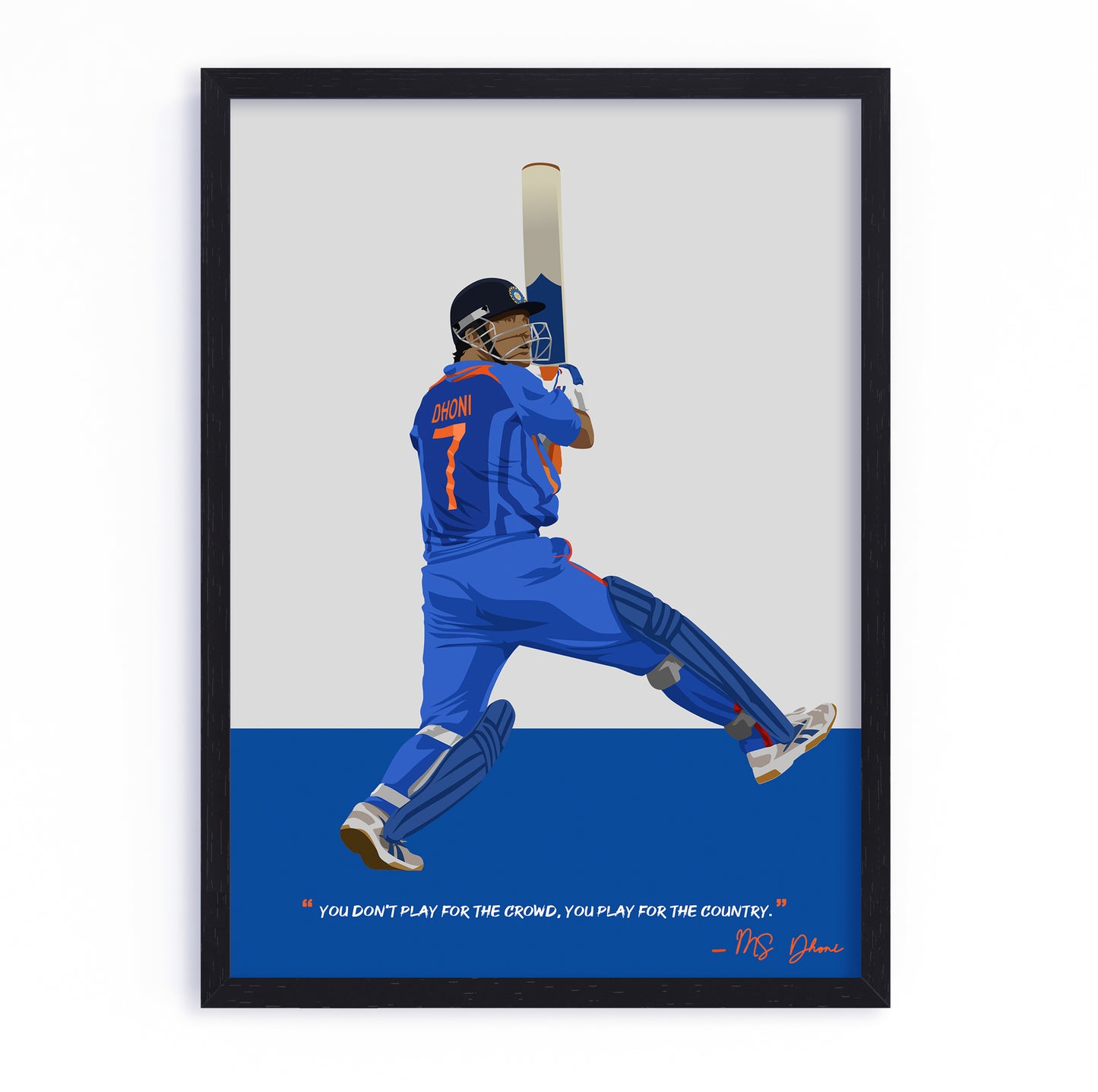 MS Dhoni Framed Poster