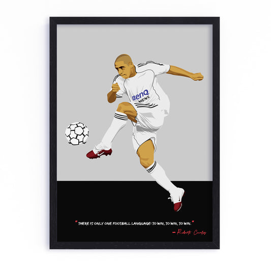 Roberto Carlos Real Madrid Framed Poster