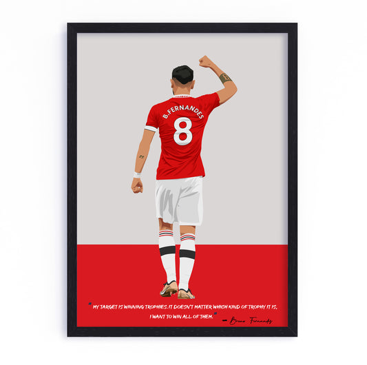 Bruno Fernandes Manchester United Framed Poster Art