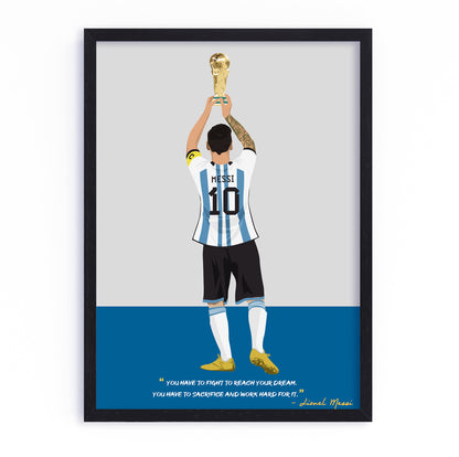 Lionel Messi World Cup Framed Poster - International Football