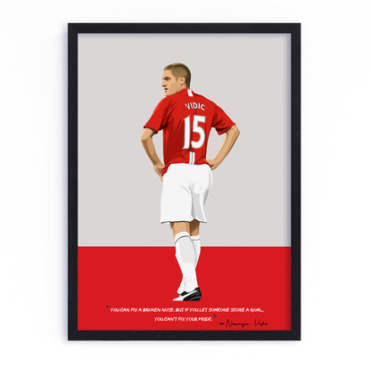 Nemanja Vidic Manchester United Framed Poster