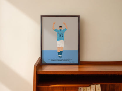 Sergio Aguero Manchester City Framed Poster