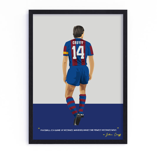 Johan Cruyff Barcelona Framed Poster