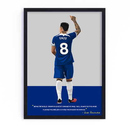 Enzo Fernández Chelsea Framed Poster