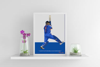 MS Dhoni Framed Poster