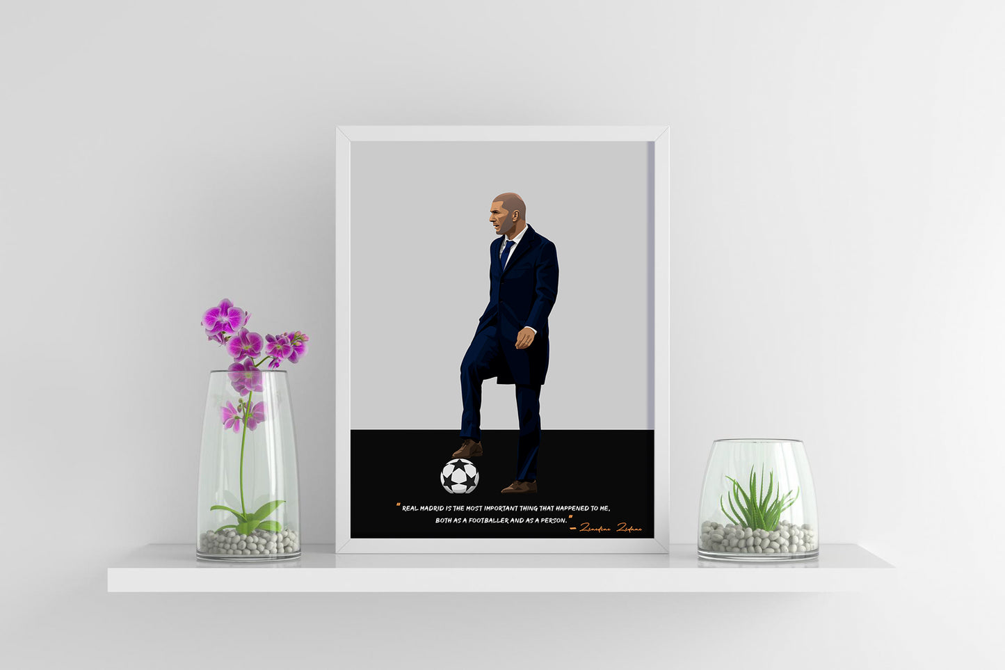 Zinedine Zidane Manager Real Madrid Framed Poster