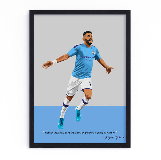 Riyad Mahrez Manchester City Framed Poster