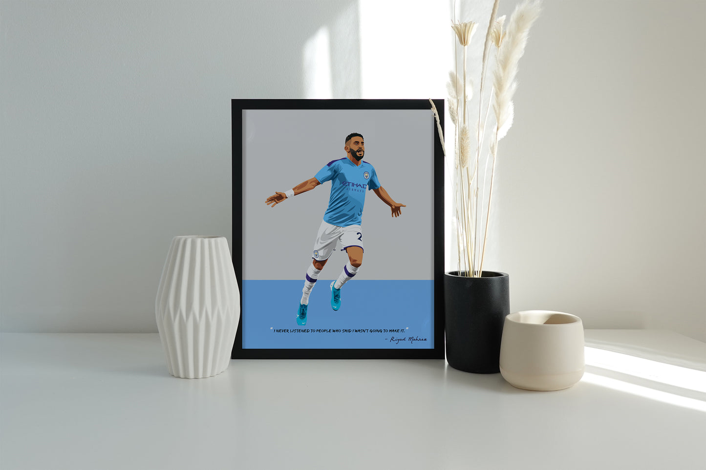 Riyad Mahrez Manchester City Framed Poster