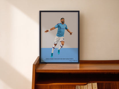 Riyad Mahrez Manchester City Framed Poster