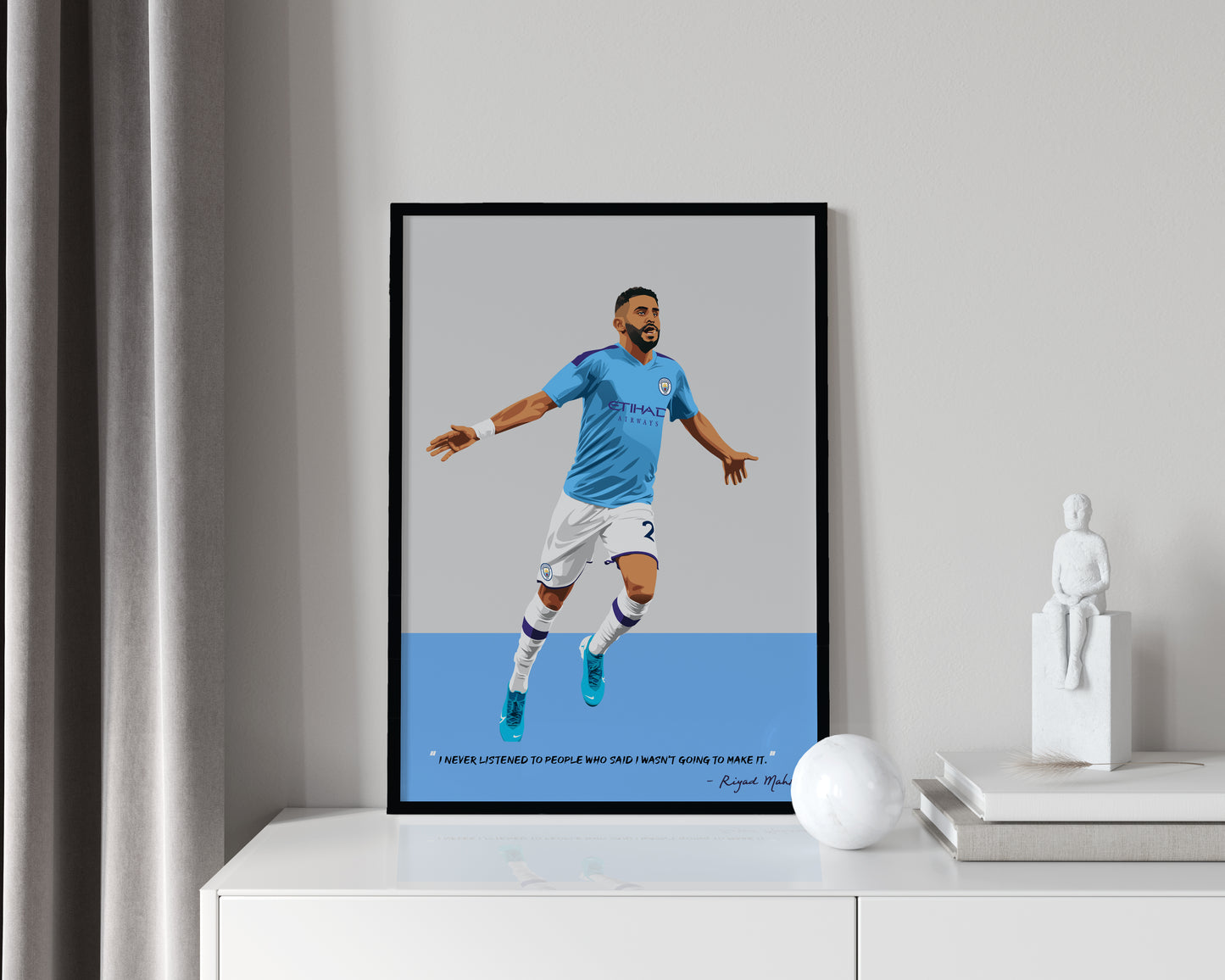 Riyad Mahrez Manchester City Framed Poster