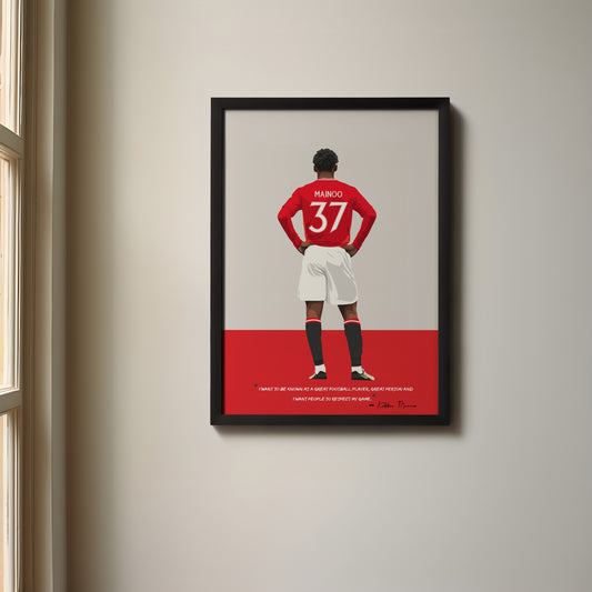 Kobbie Mainoo Manchester United Framed Poster