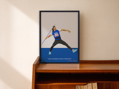 Neeraj Chopra Framed Poster