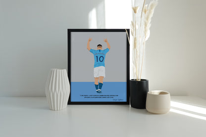 Sergio Aguero Manchester City Framed Poster