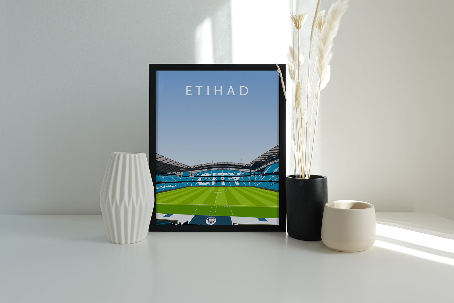 Etihad Stadium Man City Framed Poster