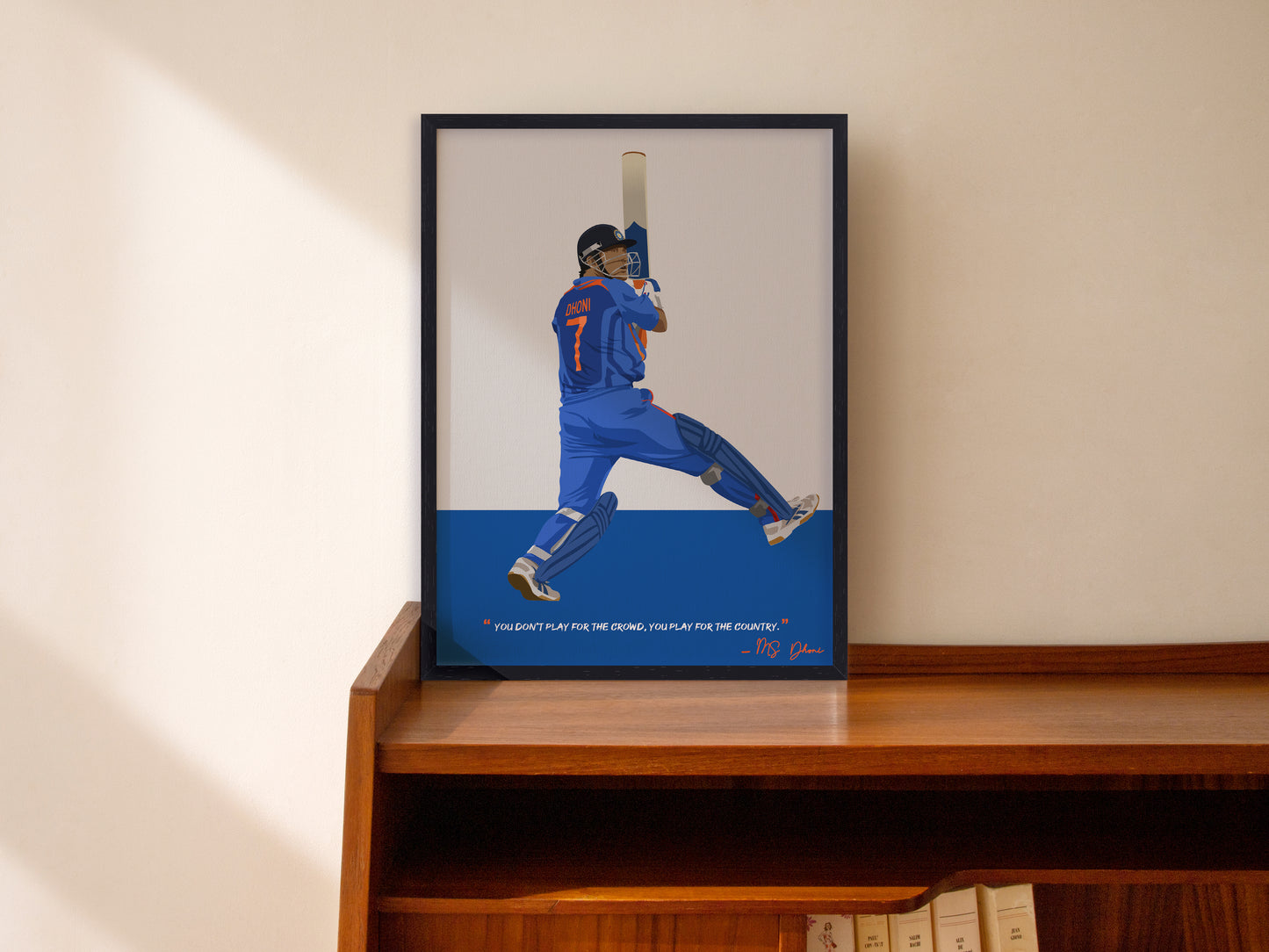 MS Dhoni Framed Poster