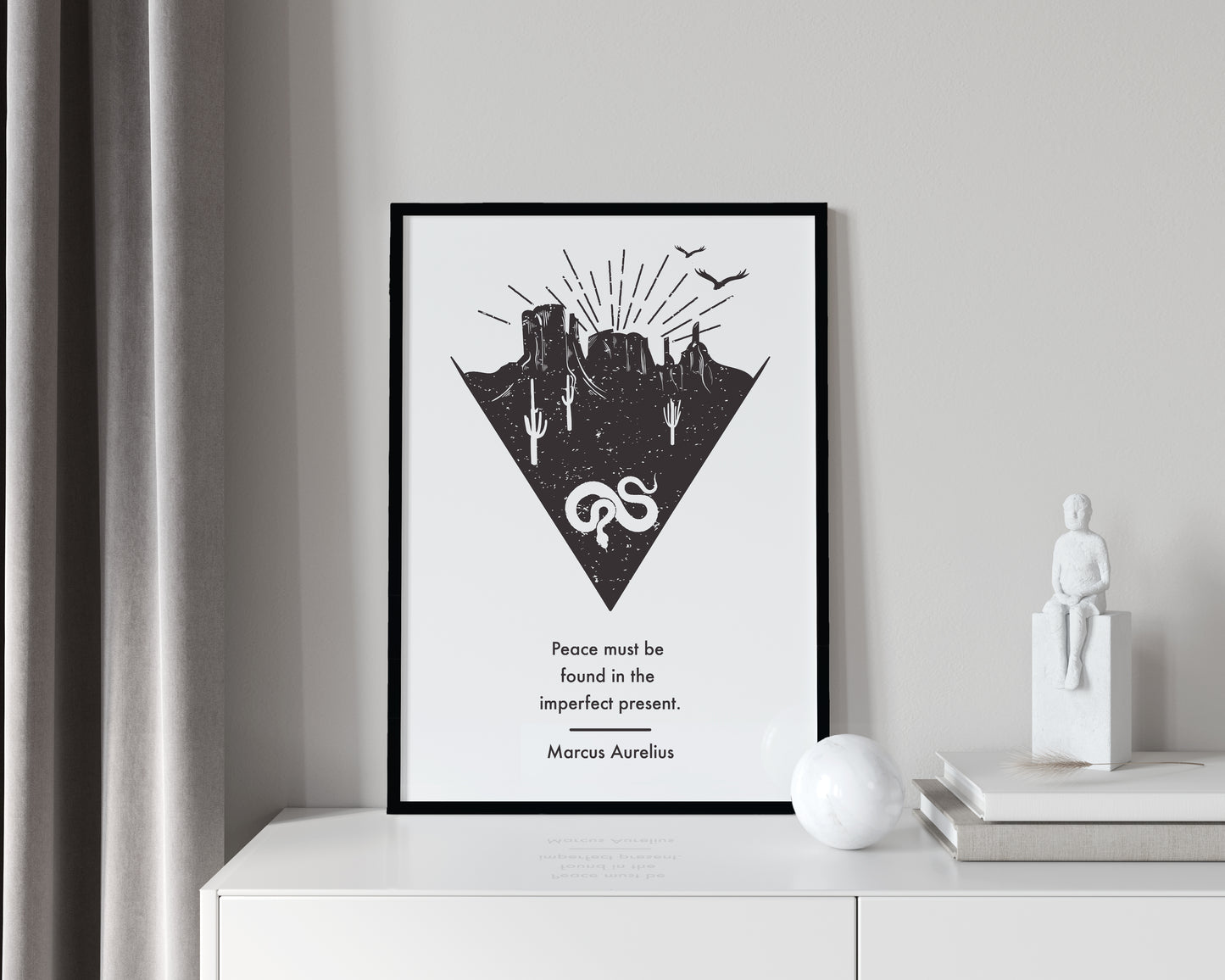 Stoicism Illustrations Art - Marcus Aurelius Quote - Peace